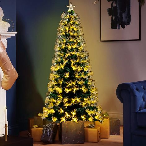 Albero di natale Luminoso 120cm con Luci LED Fibra Ottica Bianco Caldo (1/5)