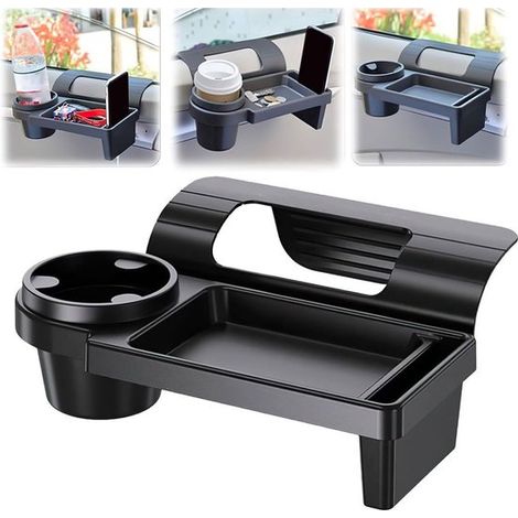 Porte-gobelet voiture multifonction – Porte-boisson, porte-café et porte-bouteille – Compartiments pour frites, hamburger et cola – Rangement pratique (1/5)