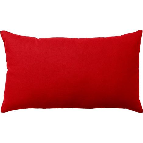 Coussin Déco Uni "Panama" 30x50cm Rouge (1/2)