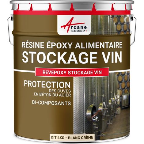 Peinture cuve, vin, béton, acier, contenant vin ou liquides alcoolisés : Revepoxy stockage vin - 4 kg Blanc Crème - ARCANE INDUSTRIES (1/5)