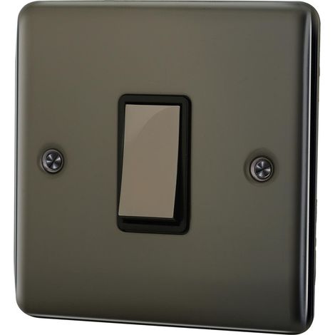1 Gang 2 Way 10A Plate Switch - Black Nickel (1/5)