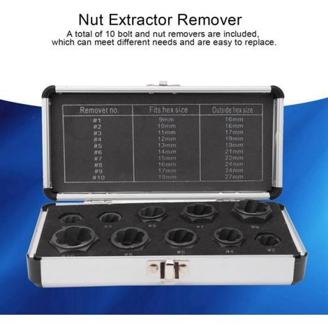 Extracteur d'écrou - HB013 - 10Pcs - Aluminium - Outil à main pour boulons endommagés (1/4)