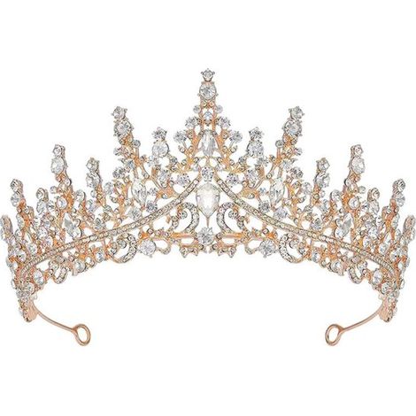 Tiare - Bandeau - Métal - Corniche - Tiare de mariée - Accessoires cheveux de mariée - Bandeau avec look couronne - Convient à diverses occasions - 157cm - Or+blanc (1/5)