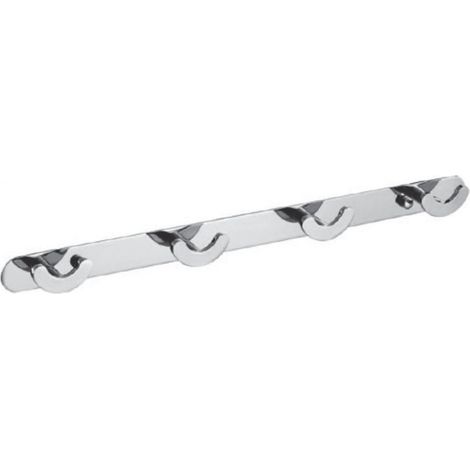 Appendino porta accappatoio bagno 4 ganci 30 cm in Ottone Cromato ''HOOK-500-4'' (1/2)