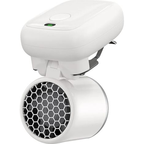 Mini tragbarer Clipventilator, 3-stufig einstellbar, wiederaufladbar über USB-C, WEISS (1/2)
