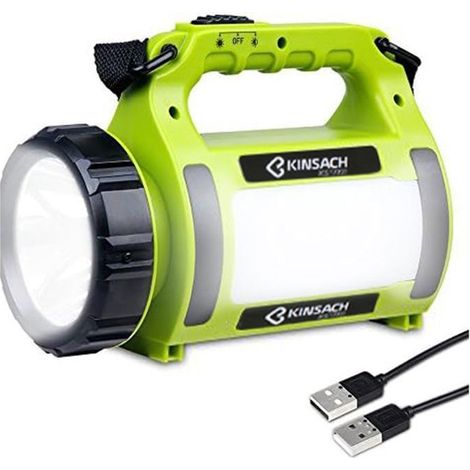 Lampe Torche LED Rechargeable Etanche,2600mAh CREE LED 3 en 1 Puissante, Lampe Camping Projecteur Portable (1/4)