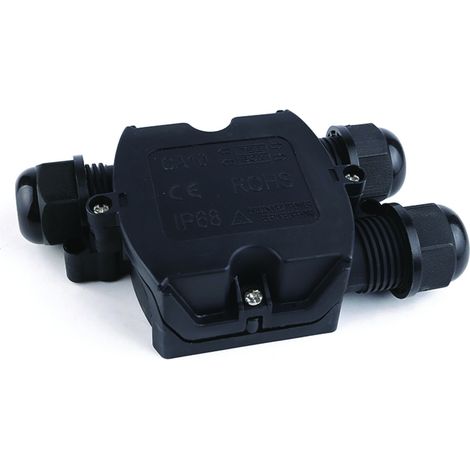 Box IP68 impermeabile - Blocco terminale a 3 vie - 120x65x30mm in polipropilene nero