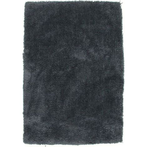 COCOON - Tapis à poils longs toucher laineux bleu cendré 120x170 (1/4)
