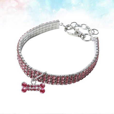 Collier élastique pour chien avec breloque strass (1 pièce) (1/5)