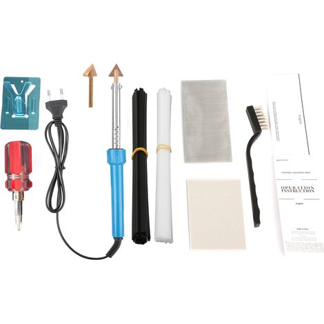 Kit de soudage plastique 80W, soudeur plastique avec 40 tiges, 1 maille, outils à brosse métallique pour pare-chocs de voiture, tableau de bord, Kayak, canoë (1/5)