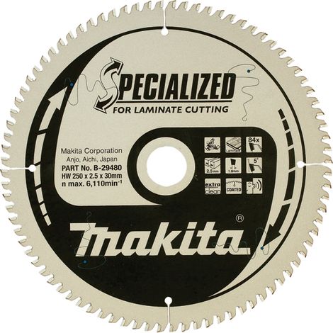 Lame de scie pour stratifié Makita 250x2 5x30 0 mm Z84 5°