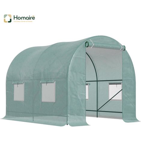 HOMAIRE Foliengewächshaus Tomaten Treibhaus Folientunnel Frühbeet mit Fenster Grün