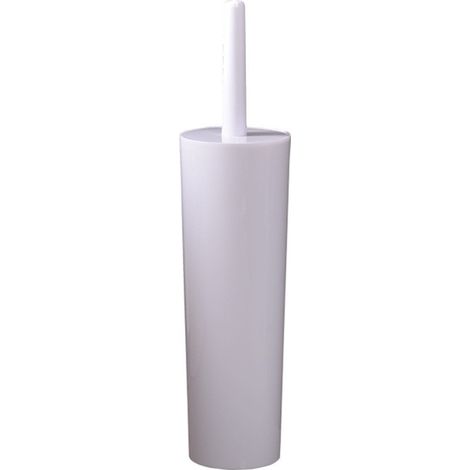 Brosse de toilette avec support de vidange, tête deBrosse anti - goutte en silicone souple,Blanc, paquet de 1 (1/5)