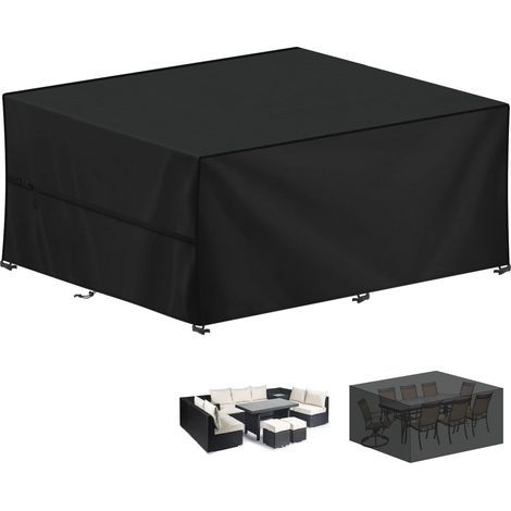 Gartenmöbelabdeckung 300 x 250 x 100 cm, wasserdichte Schutzhülle für Gartenmöbel, 420D Oxford-Gewebe, UV-beständig, rechteckig (1/5)