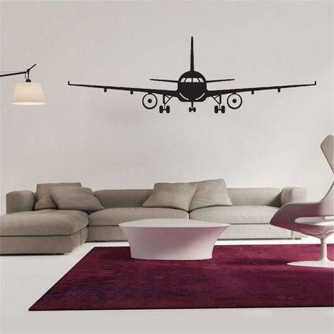 Autocollants muraux Militaire Armée Cargo Avion Avion Avion Biplan Silhouette Sticker Mural Décalque,c0115 (1/4)