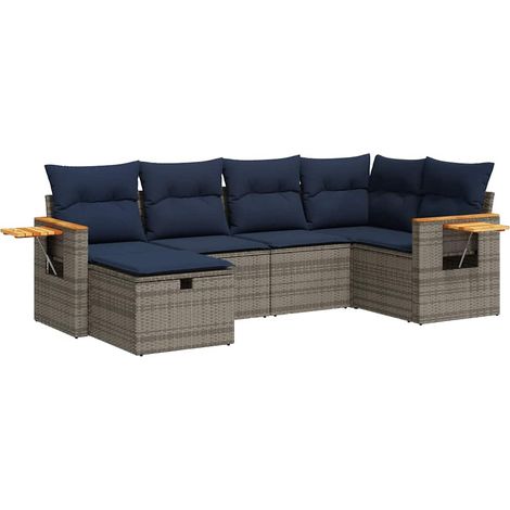 vidaXL Set Divano da Giardino 6 pz con Cuscini Grigio in (1/5)