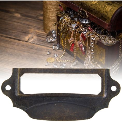 Étiquette de tiroir B3036, poignée, signalétique, carte, style bronze antique, insert d'étiquette de tiroir, étagère, accessoires pour notes adhésives, porte-papier (1/4)