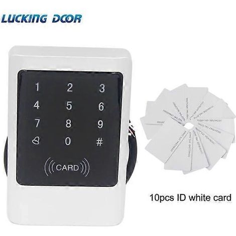 Porte 125 kHz étanche, contrôle d'accès tactile, serrure intelligente sans clé en métal, lecteur de cartes AC et 10 cartes incluses (1/5)