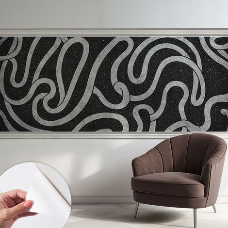 Fotomurale adesivo stickers - murali decorativo - soggiorno moderno - effetto realistico - Forme sinuose 250x104 cm (1/5)