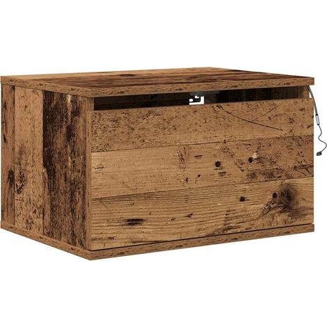 Cabinet de chevet,Table de chevet,Table de nuit mural avec tiroir Bois ancien 50 x 36 x 30 cm CFW565522 (1/5)