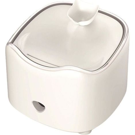 Distribut d'eau pour animaux de compagnie, blanc, double purification, grande capacité 1,8 l, niveau d'eau, séparation de sécurité électrique visible, mot silencieux (1/4)