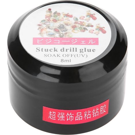 Colle à vernis à ongles 8 ml, adaptée aux stickers, paillettes, décorations en strass et nail art en gel UV. (1/5)