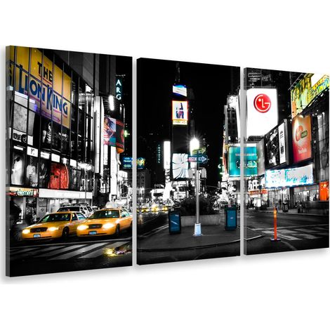 Tableau triptyque Tableau photo one way time square - 90x60 cm (1/5)