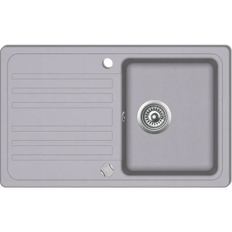Lavello cucina in granito con gocciolatoio reversibile 76,5 cm grigio 020002305