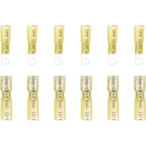 Lot de 50 bornes à sertir connecteurs thermiques connecteurs mâles femelles pour fils connecteurs électriques rapides terminaux connecteurs Bêche pour câble (RGM/Yellow) (1/5)