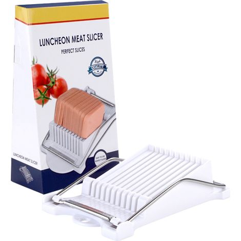 Cortador de Spam, cortador de fiambres, cortador multifuncional de alambre de acero inoxidable, cortador de huevos, cortador de frutas, cortador de plátanos y cortador de queso blando, cortador de 9 r (1/5)