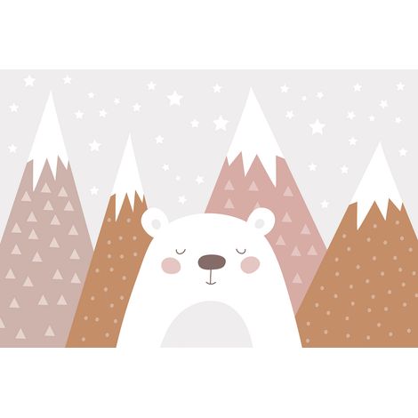 Papier peint panoramique Enfants - Ours Blanc - 383 cm x 255 cm (1/2)