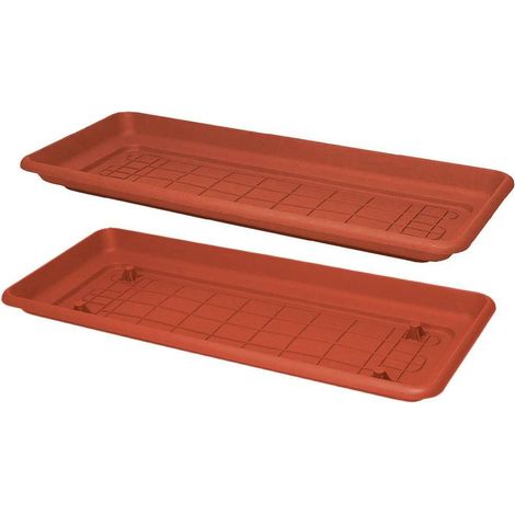 SOTTOVASO PER FIORIERA RETTANGOLARE 'MAXI' cm 60 x 30 - con incavi per predisposizione ruote