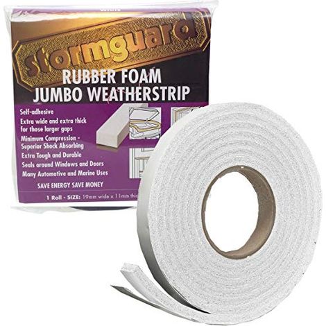 Stormguard - Nastro sigillante in gommaschiuma per fessure molto grandi, Bianco, 19x11x3050 mm (1/4)