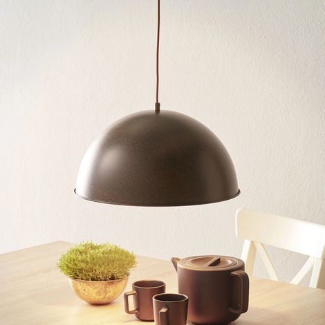 [NEUWERTIG] B-Ware Globo Pendellampe Hängeleuchte Xirena I LED Lampe dimmbar rost gold Ø41cm (1/2)