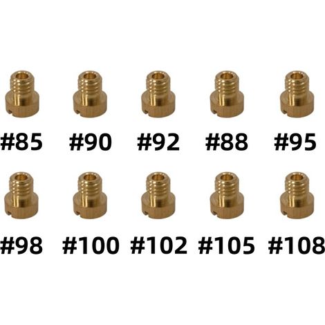 Lot de 10 gicleurs principaux de carburateur M5 compatibles avec les pièces de moto GY6 50cc 139QMB PZ19 (1/4)