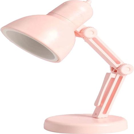 Lampe de bureau rétro en métal rose façon robot, lampe industrielle pour table de chevet ou bureau, décoration originale (1/3)