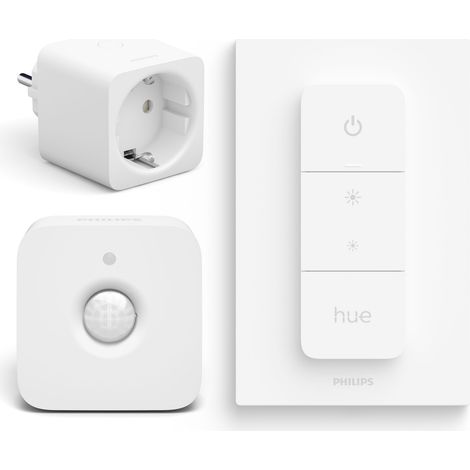 Philips Hue Conjunto Pack con 1 Hue Enchufe Inteligente para España & UE (Tipo F), 1 Hue Regulador de intensidad y 1 Hue Sensor de movimiento interior - Hue Accessories (1/5)