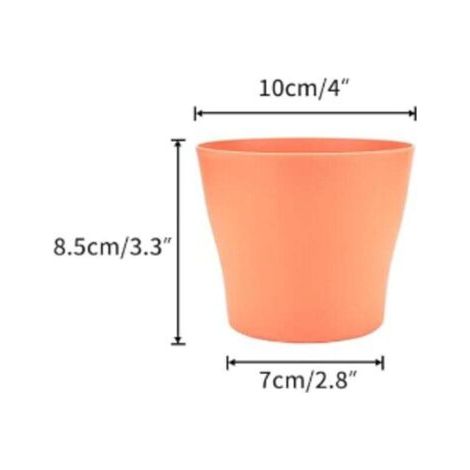 NALOOKAMIC  8 Pièces 10 CM Pots Plastique Plantes Petite, Cache Pot Interieur Exterieur, Pot de Fleur avec Plateaux, Convient aux Semis, Cactus, Plantes Succulentes, Orchidées, Herbes -8 Coloré，8.58.