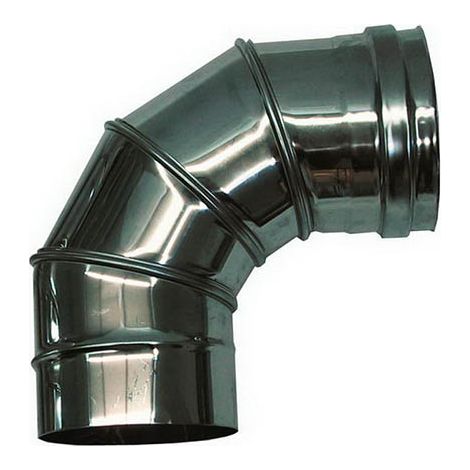 Cheminee Coude reglable 0-90 conduit de fumee DN 200 tuyau en acier inoxydable 316