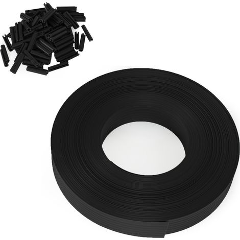 Set di lamelle oscuranti, arella in PVC nero L. 60 M per pannello a rete