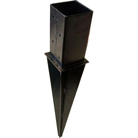 Supporto per palo 6x6 cm in acciaio nero per terreno