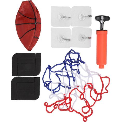 Panier de basket d'intérieur miniature transparent, sans perçage, à fixer au mur, en PVC, pour enfants, noir et jaune. (1/5)