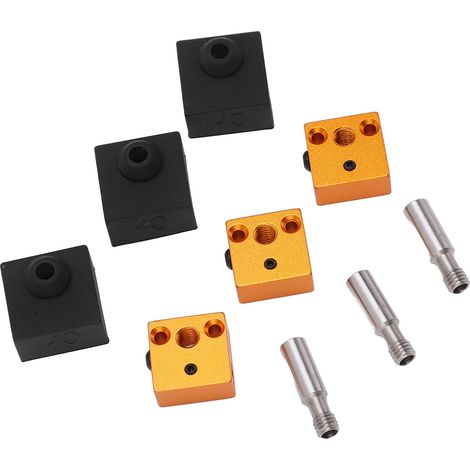 ensembles de pièces pour imprimante 3D : chaussette en silicone, bloc chauffant en aluminium, gorge en acier inoxydable pour MK7 et MK8 (1/5)
