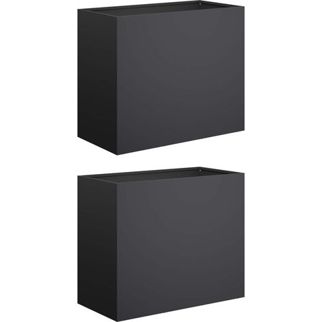 Macetero de Jardín 2 uds. Negro 60 x 30 x 50 cm vidaXL