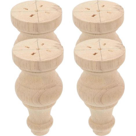 Pieds de meubles en bois massif kaki, compatibles avec les canapés, bancs et coiffeuses modernes fabrication artisanale en bois massif ensemble de 4 pièces. (1/5)