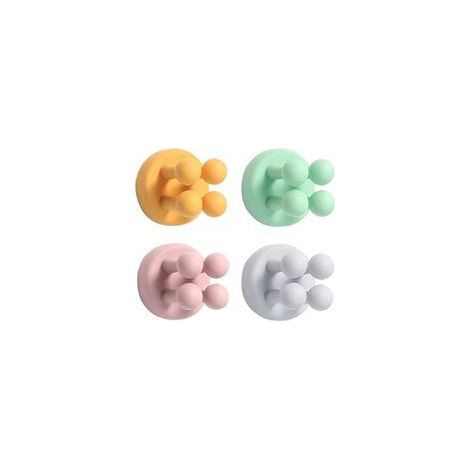 Lot de 4 supports adhésifs pour salle de bain, en silicone, imperméable, multicolore (1/5)