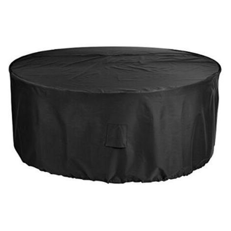 Housse de meuble ronde, housse antipoussière et imperméable, housse de table ronde de jardin extérieur, housse de protection housse de meuble, tissu Oxford 210D (noir 18595) (1/4)