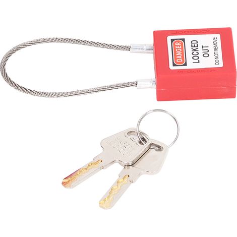 Cadenas de consignation/déconsignation en acier inoxydable avec câble et 2 clés (1/5)
