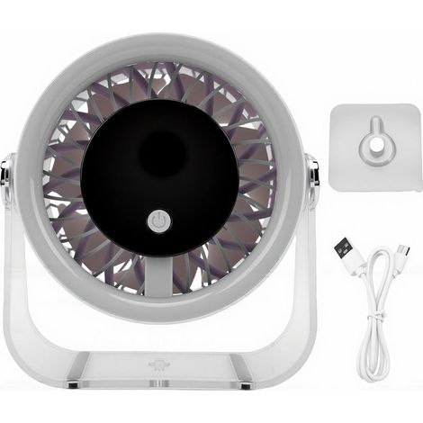 Ventilateur Bureau 5W Blanc – 5 Vitesses Réglable 360° Rechargeable Mural Circulateur Air Table, Silencieux (1/5)