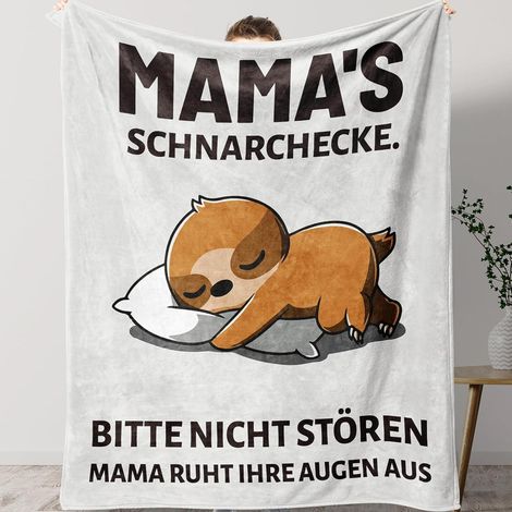 Kuscheldecke mit Faultier-Motiv für Mama, Geschenk zum Geburtstag (1/5)